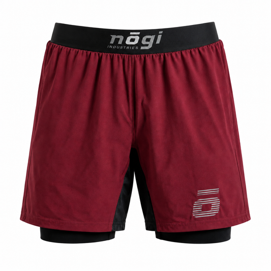 Kids Ghost Premium Lined Grappling Shorts – Merlot Red