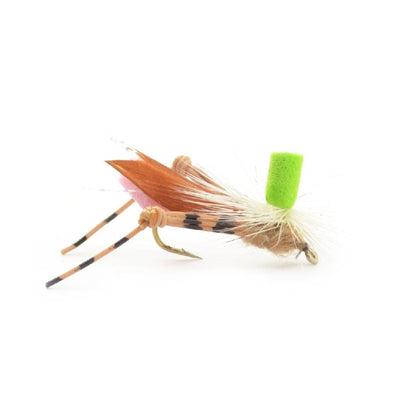 Trout Fly Assortment - Foam Body High Visibility Grasshopper Dry Fly Collection