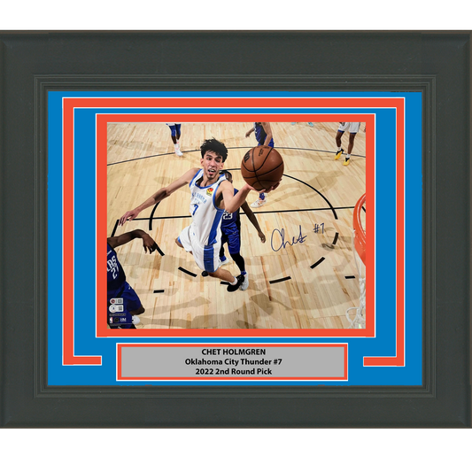 Framed Autographed/Signed Chet Holmgren Oklahoma City Thunder 16x20 Basketball Photo Beckett BAS COA #2