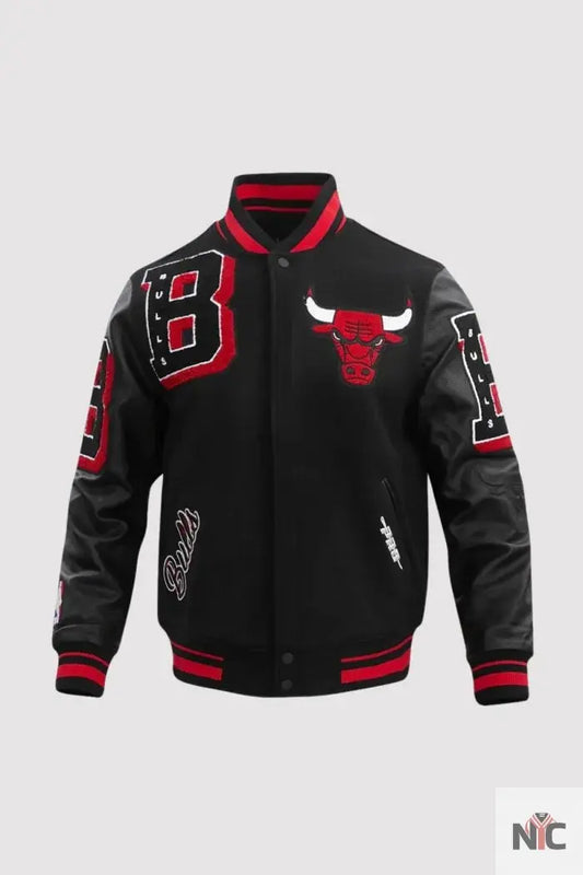Chicago Bulls Pro Standard Mashup Black Varsity Jacket