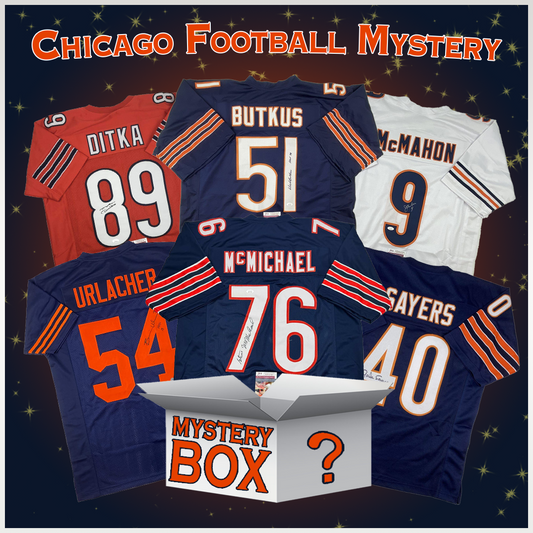 Autographed/Signed Chicago Football Jersey Mystery Box with PSA JSA or Beckett COA