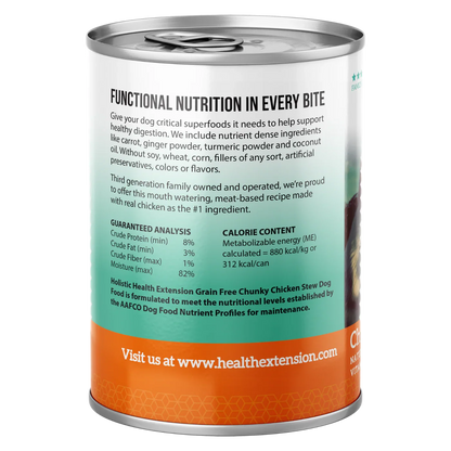 Health Extension Chicken Stew Grain Free Dog Food Can (12.5oz)