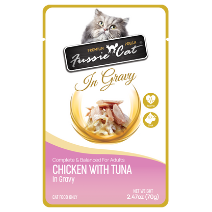 Fussie Cat Pouch - Chicken with Tuna in Gravy (2.47oz)