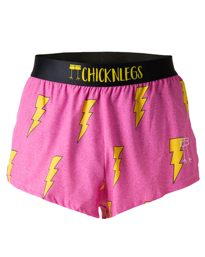 Men's Pink Bolts 2" Half Split Shorts (XS, S, M, L, XL)