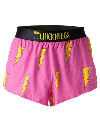 Men's Pink Bolts 2" Half Split Shorts (XS, S, M, L, XL)