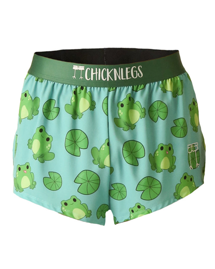 Men's Fartlek Froggies 2" Half Split Shorts (Light Blue/Green) XS, S, M, L, XL