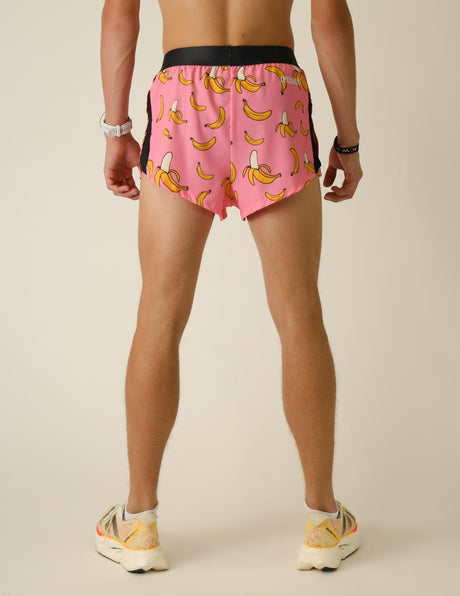 Men's Pink Bananas 2" Half Split Shorts (XS, S, M, L, XL)