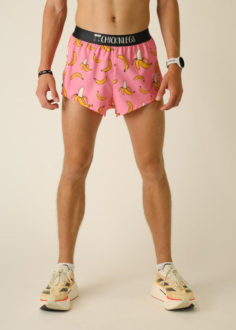 Men's Pink Bananas 2" Half Split Shorts (XS, S, M, L, XL)