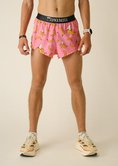 Men's Pink Bananas 2" Half Split Shorts (XS, S, M, L, XL)