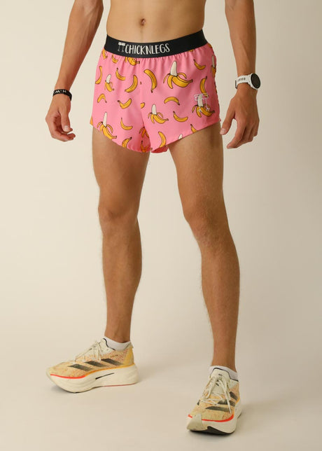 Men's Pink Bananas 2" Half Split Shorts (XS, S, M, L, XL)