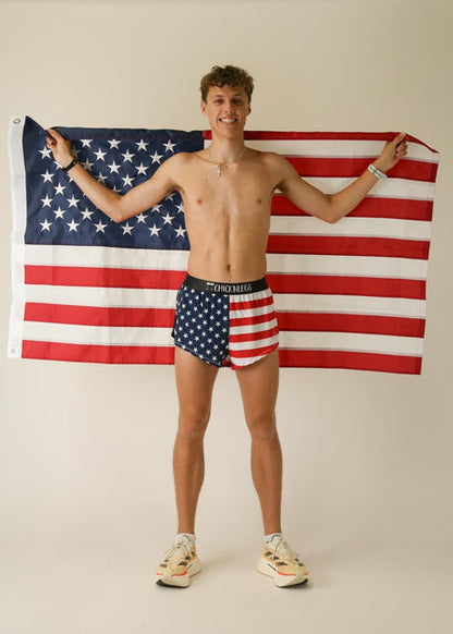 Men's USA 2" Half Split Shorts (XS, S, M, L, XL)