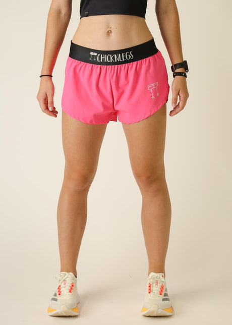 Women's Neon Pink 1.5" Split Shorts