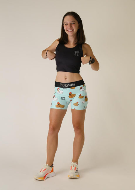 Women's Swaggy Chickens 3" 2-Pocket Compression Shorts XS S M L