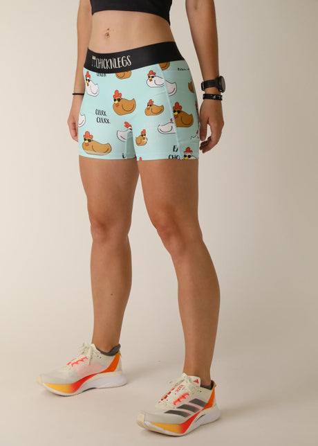 Women's Swaggy Chickens 3" 2-Pocket Compression Shorts XS S M L