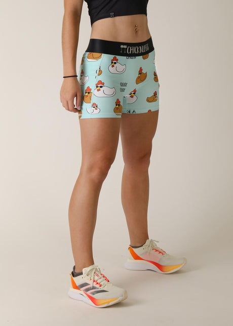 Women's Swaggy Chickens 3" 2-Pocket Compression Shorts XS S M L