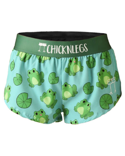Women's Fartlek Froggies 1.5" Split Shorts (Blue/Green)