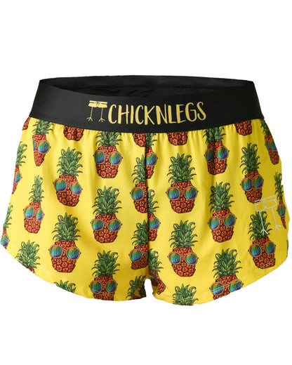 Women's Pineapple Express 1.5" Split Shorts (Yellow)
