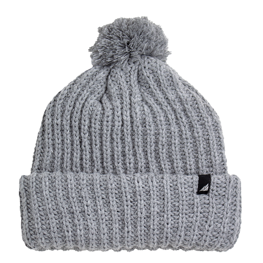 Child Acrylic Ribbed Cuff with Matching Pom Hat