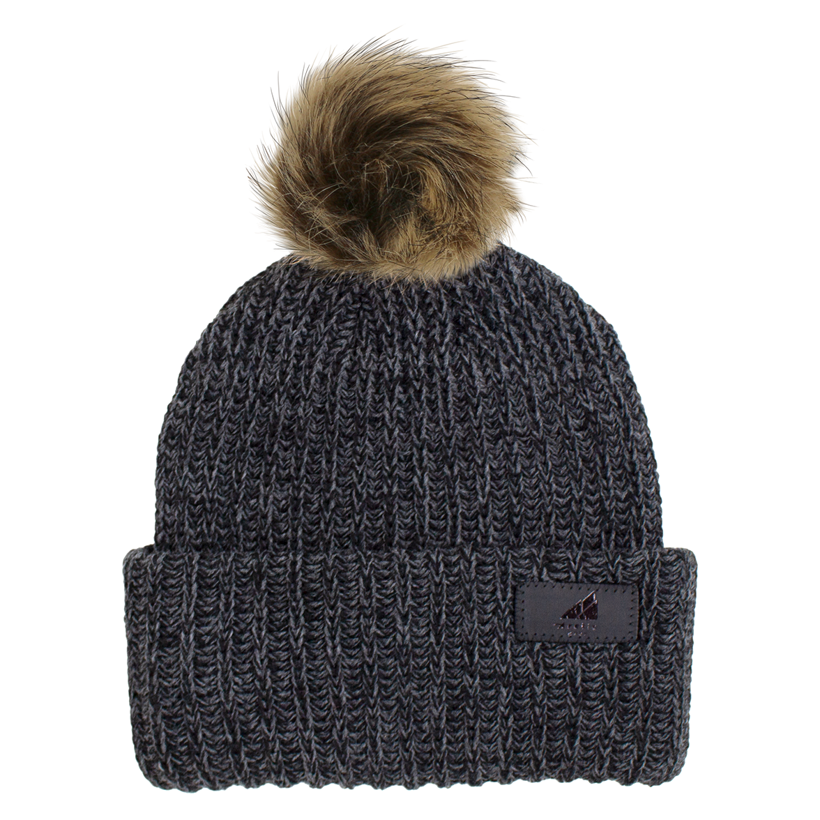 Child Acrylic Ribbed Cuff with Pom Hat