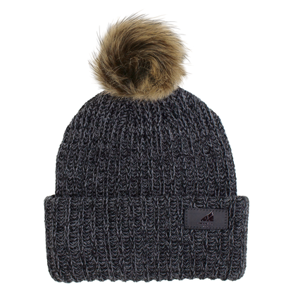 Child Acrylic Ribbed Cuff with Pom Hat
