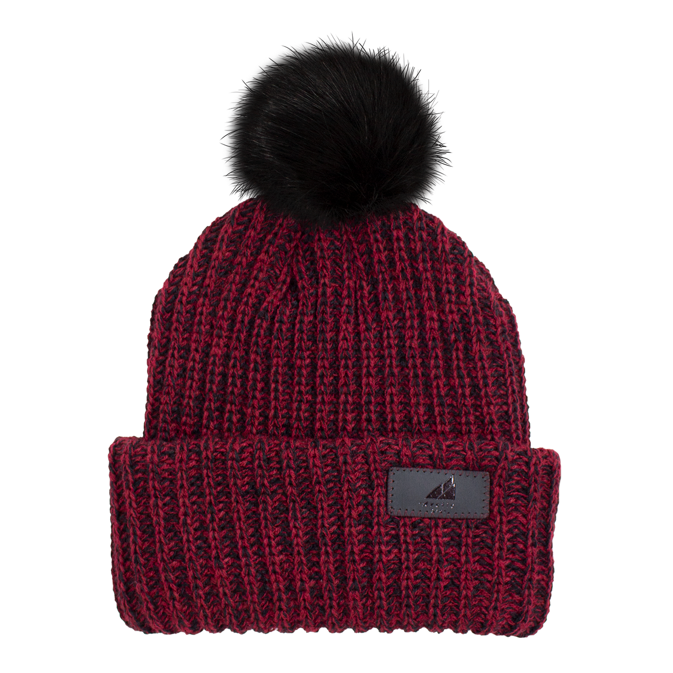 Child Acrylic Ribbed Cuff with Pom Hat