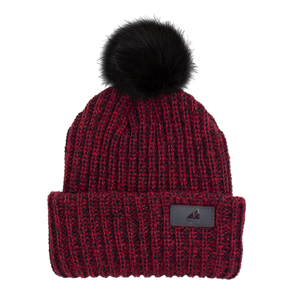 Child Acrylic Ribbed Cuff with Pom Hat