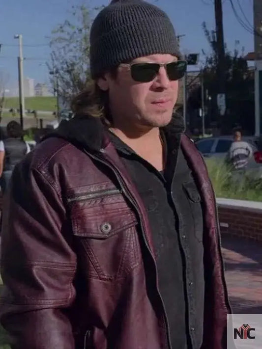 Christian Kane Leverage Redemption Maroon Leather Jacket