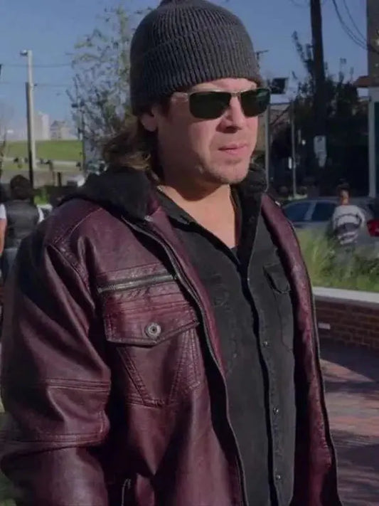Christian Kane Leverage Redemption Maroon Leather Jacket
