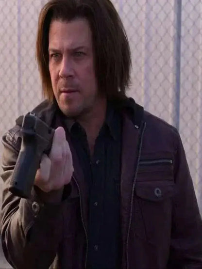 Christian Kane Leverage Redemption Maroon Leather Jacket