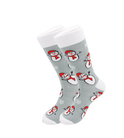 Snow Man Holiday Socks - Comfy Cotton for Men & Women