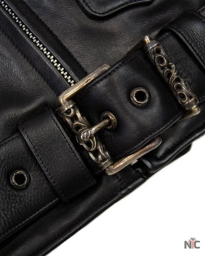 Chrome Hearts Hermès Lined JJ Dean Leather Jacket