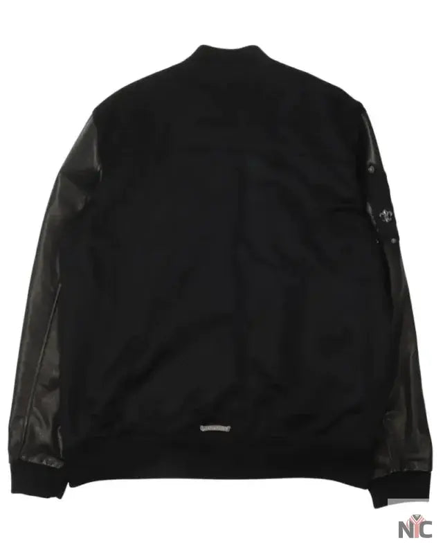 Chrome Hearts Leather Cross Varsity Jacket