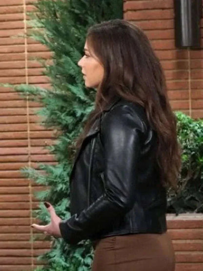 Ciara Brady Days of Our Lives Black Leather Jacket