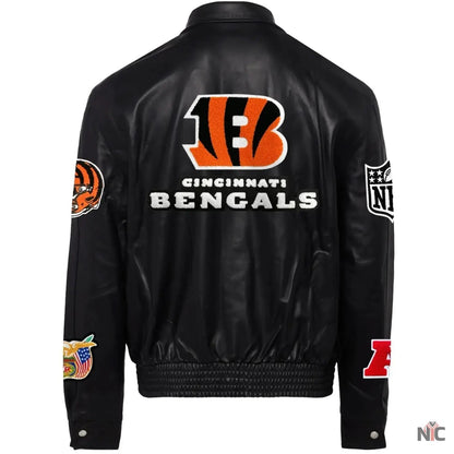 Cincinnati Bengals Jeff Hamilton Leather Varsity Jacket