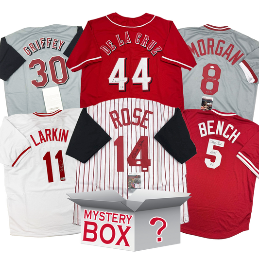 Autographed/Signed Cincinnati Baseball Jersey Mystery Box with PSA JSA or Beckett COA