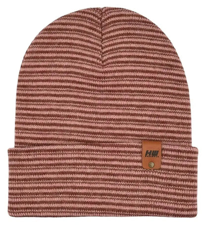 Classic Contrast Cuffed Beanie, Burgundy and Pink