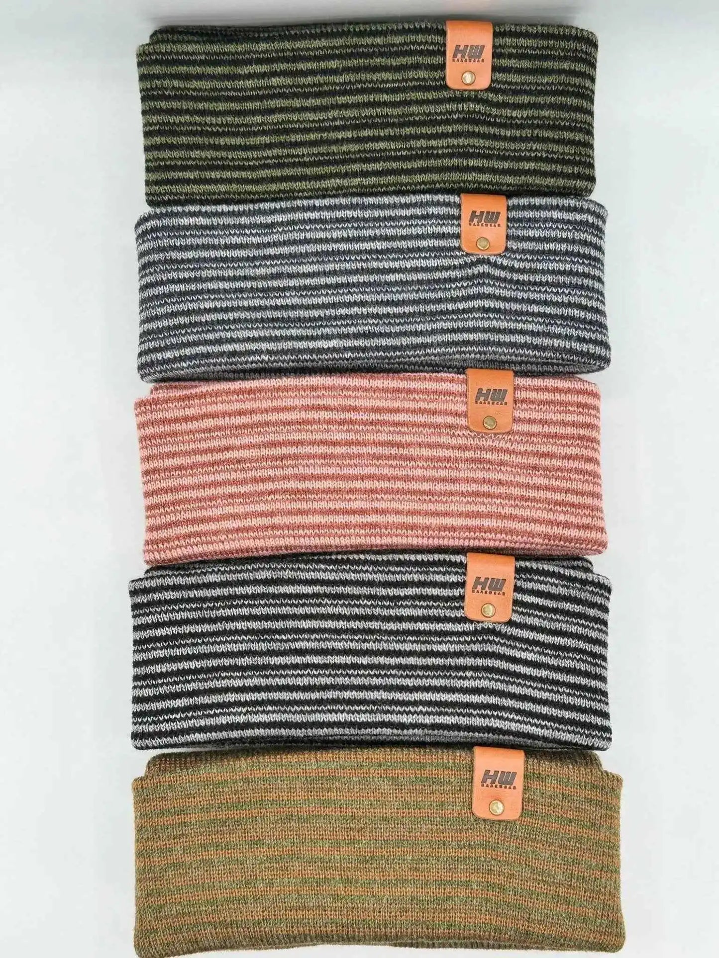 Classic Contrast Cuffed Beanie, Gray and Denim Blue