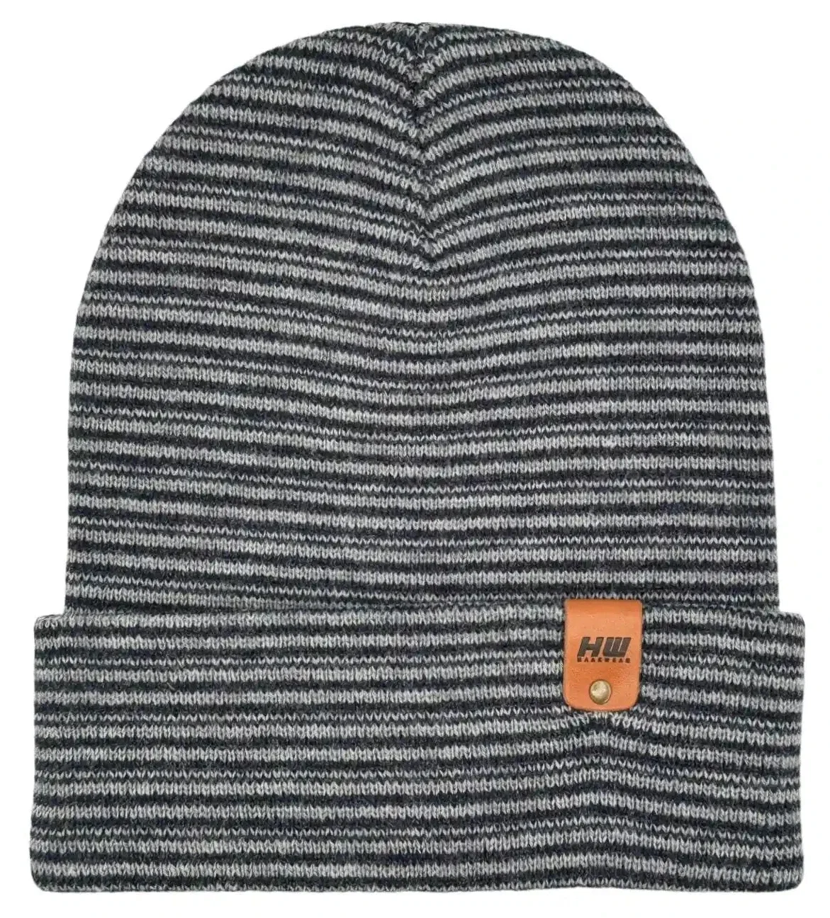 Classic Contrast Cuffed Beanie, Gray and Denim Blue