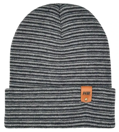 Classic Contrast Cuffed Beanie, Gray and Denim Blue
