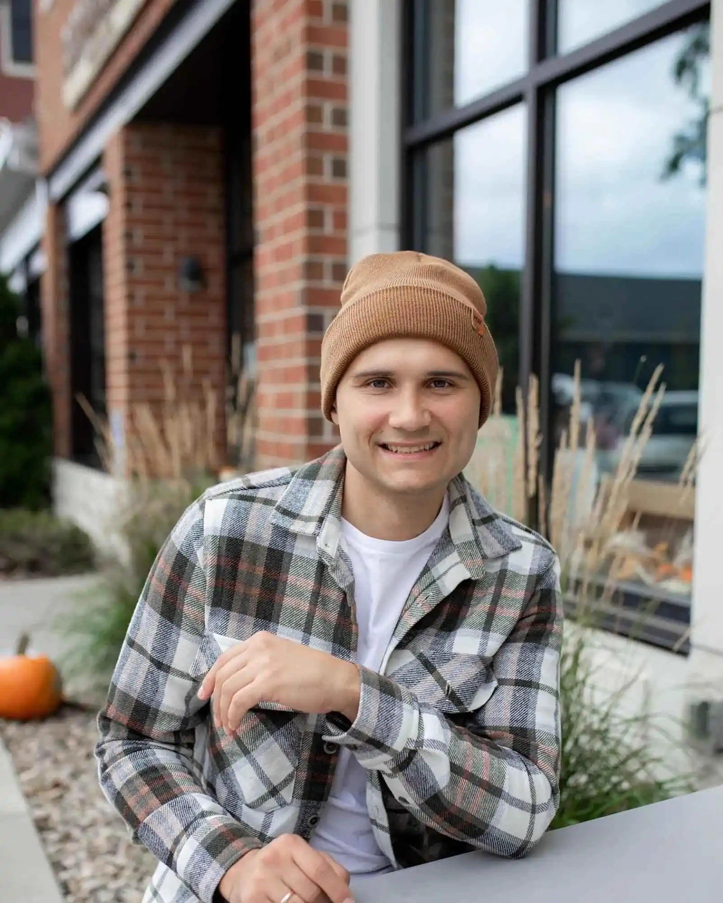 Classic Cuffed Beanie, Camel Brown
