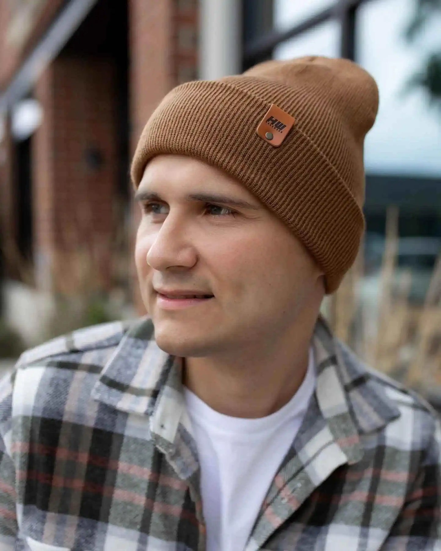 Classic Cuffed Beanie, Camel Brown