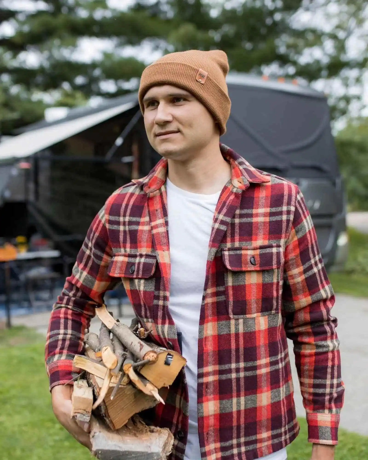 Classic Cuffed Beanie, Camel Brown