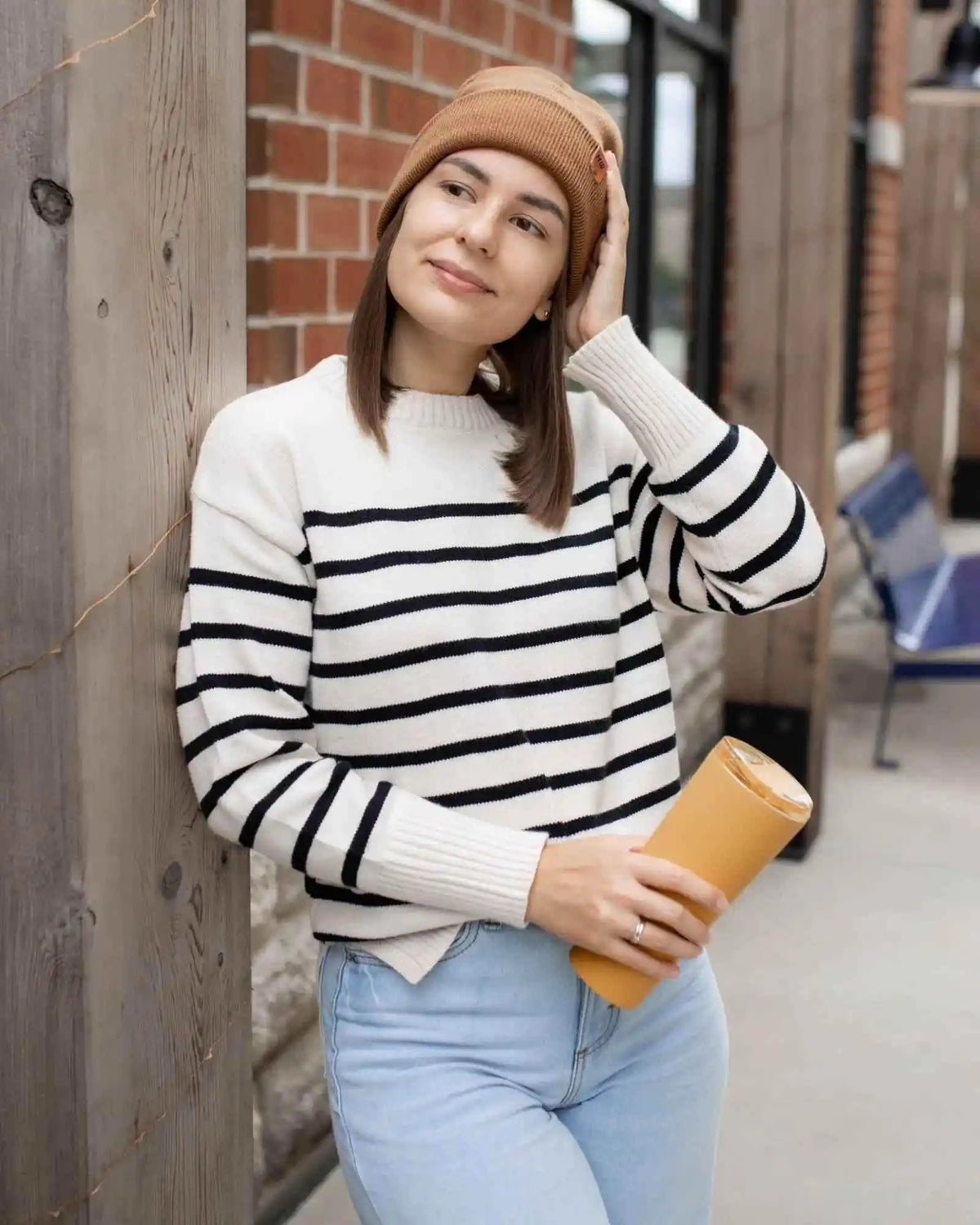 Classic Cuffed Beanie, Camel Brown