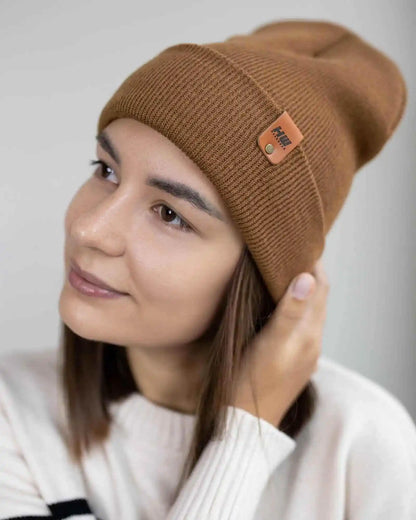 Classic Cuffed Beanie, Camel Brown