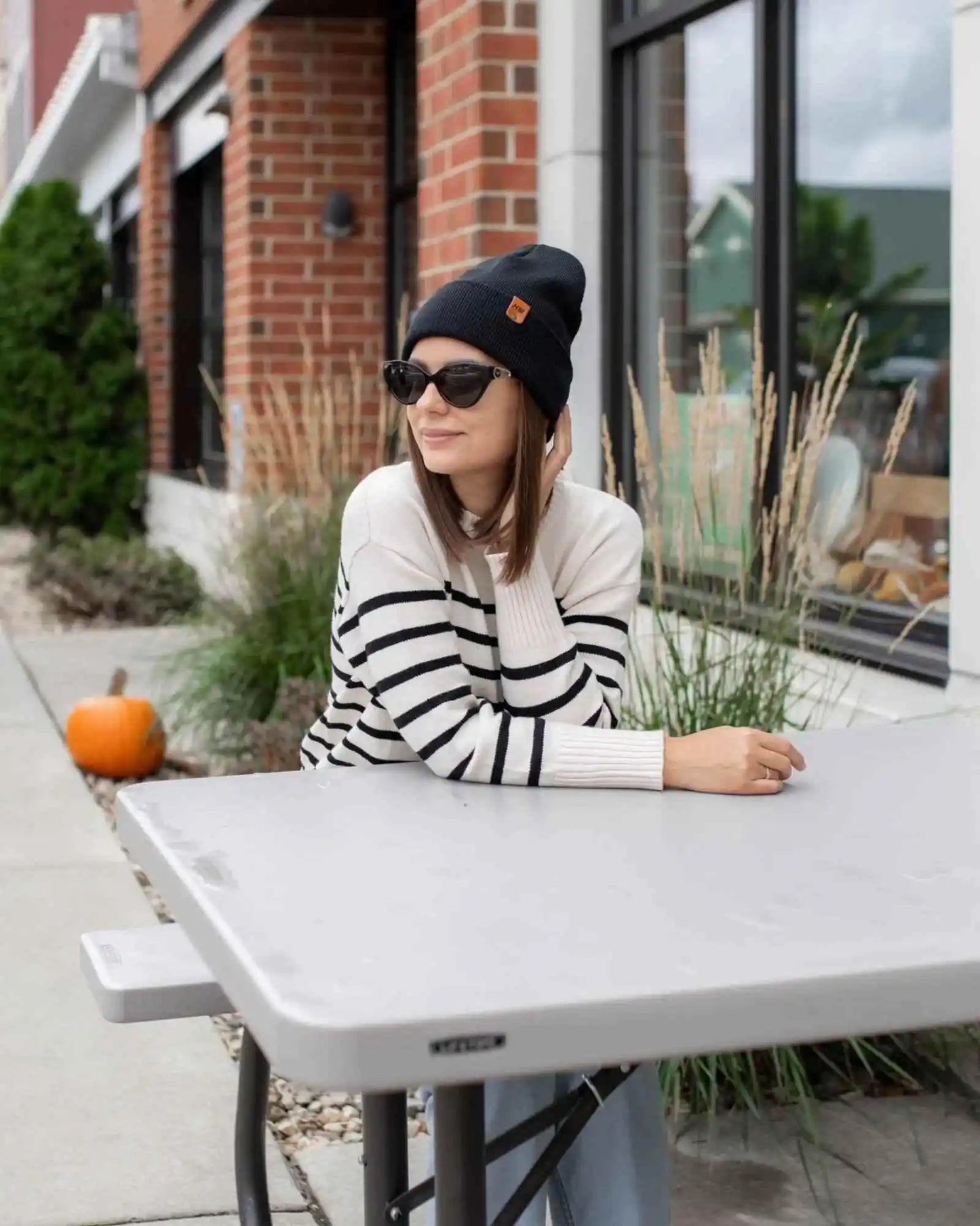 Classic Cuffed Beanie, Charcoal Black