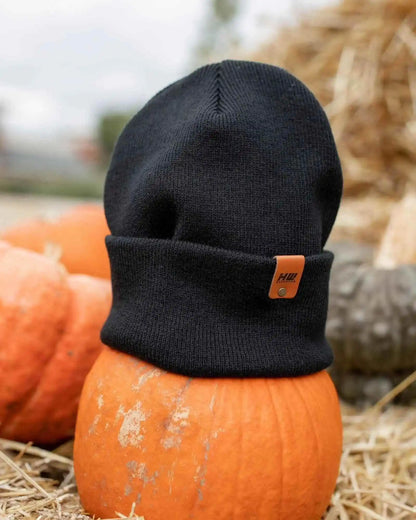 Classic Cuffed Beanie, Charcoal Black