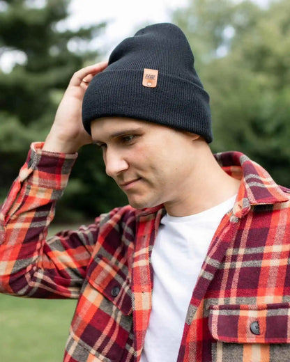 Classic Cuffed Beanie, Charcoal Black