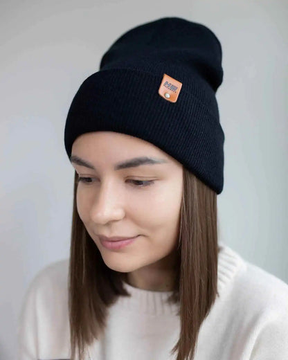 Classic Cuffed Beanie, Midnight Black