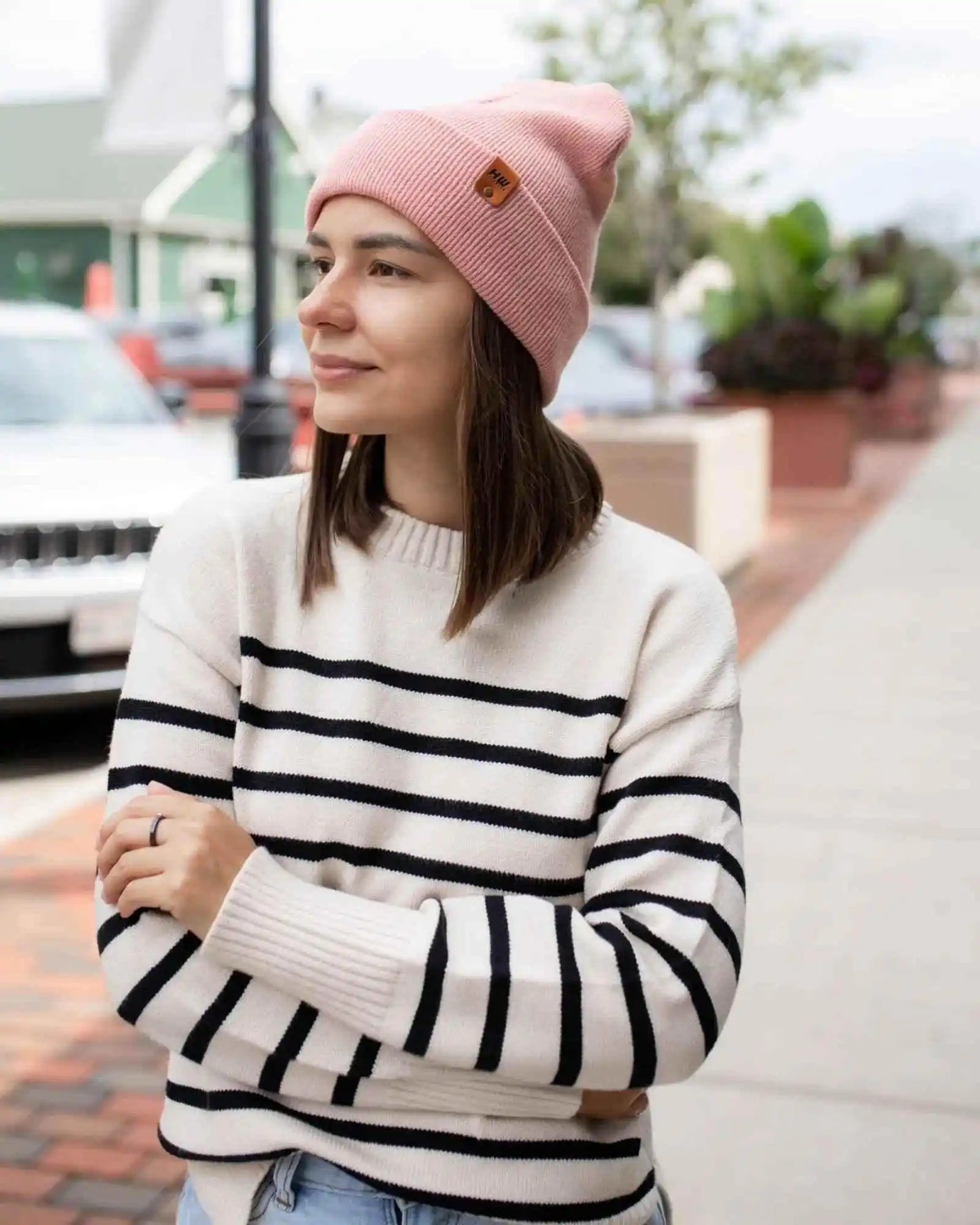 Classic Cuffed Beanie, Pearl Pink