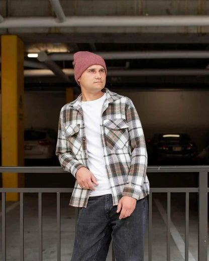 Classic Cuffed Beanie, Rusty Burgundy
